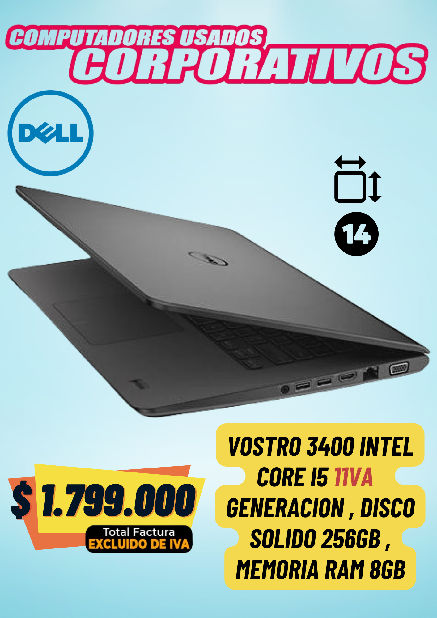 Dell Vostro 3400  Intel® Core™ i5 11va generación